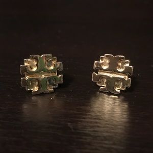 Tory Burch Logo Gold Studs